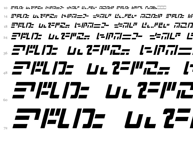 Modern Iaconic font waterfall
